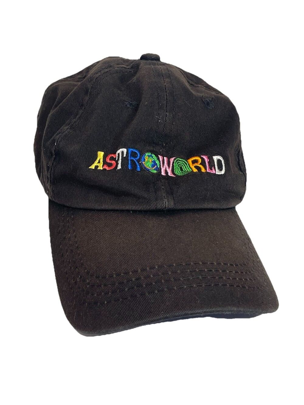 Astroworld Faded Black Baseball Hat Cap Embroidered
